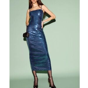 Reformation Elise Sequin Midi Dress, NEW
